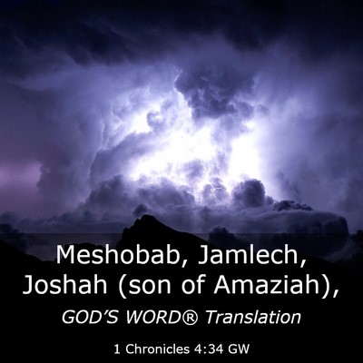 Picture 03 - 1 Chronicles 4:34 GW - Meshobab, Jamlech, Joshah (son of - Bible Verse Picture