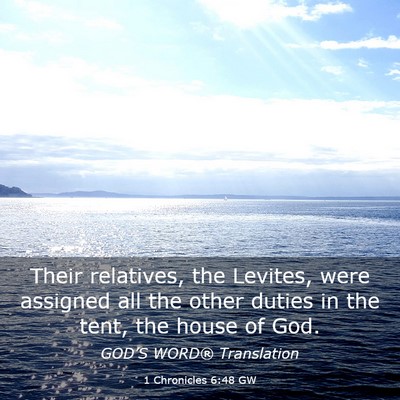 Picture 03 - 1 Chronicles 6:48 GW - Their relatives, the Levites, were assigned all - Bible Verse Picture