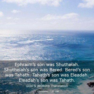 Picture 03 - 1 Chronicles 7:20 GW - Ephraim’s son was Shuthelah. Shuthelah’s son - Bible Verse Picture