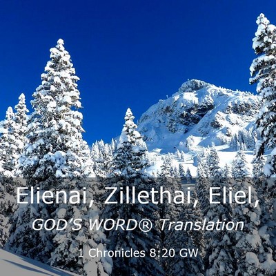 Picture 03 - 1 Chronicles 8:20 GW - Elienai, Zillethai, - Bible Verse Picture