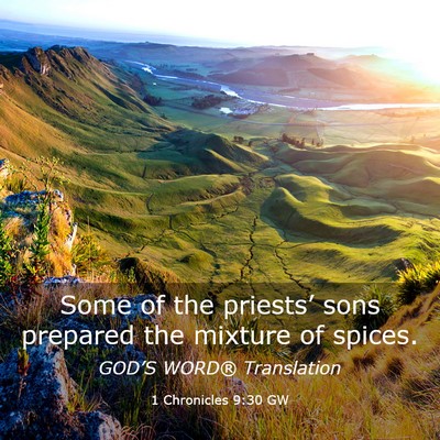 Picture 03 - 1 Chronicles 9:30 GW - Some of the priests’ sons prepared the mixture - Bible Verse Picture