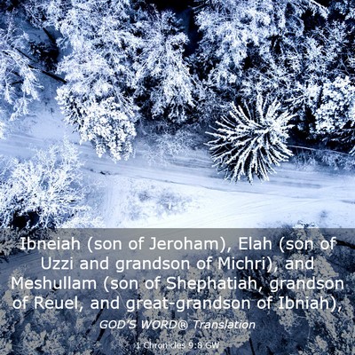 Picture 03 - 1 Chronicles 9:8 GW - Ibneiah (son of Jeroham), Elah (son of Uzzi and - Bible Verse Picture