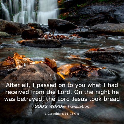 Picture 03 - 1 Corinthians 11:23 GW - After all, I passed on to you what I had received - Bible Verse Picture