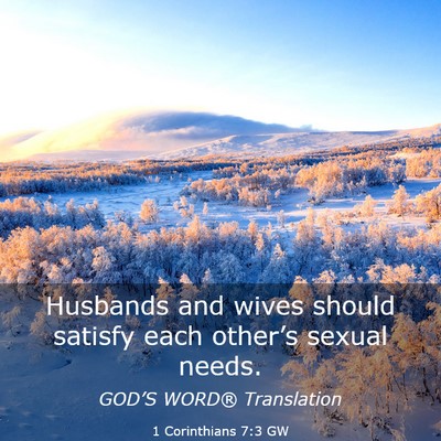 Picture 03 - 1 Corinthians 7:3 GW - Husbands and wives should satisfy each other’s - Bible Verse Picture