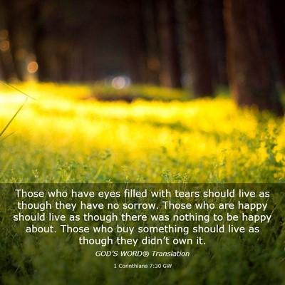 Picture 03 - 1 Corinthians 7:30 GW - Those who have eyes filled with tears should live - Bible Verse Picture