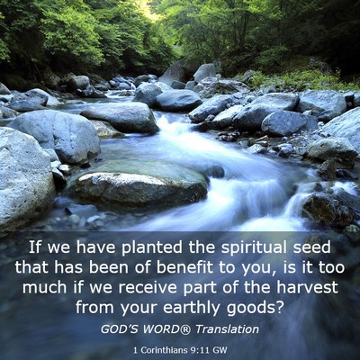Picture 03 - 1 Corinthians 9:11 GW - If we have planted the spiritual seed that has - Bible Verse Picture