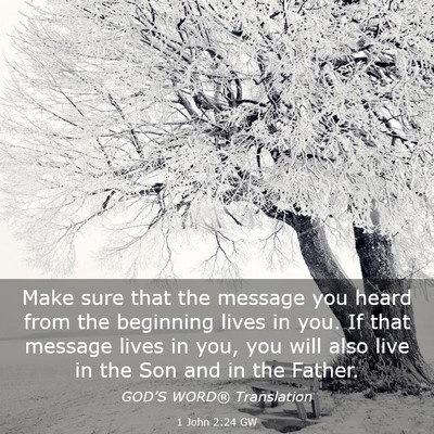 Picture 03 - 1 John 2:24 GW - Make sure that the message you heard from the - Bible Verse Picture