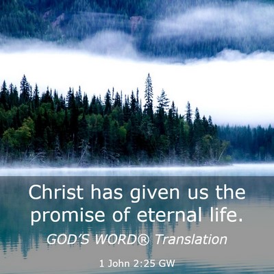 Picture 03 - 1 John 2:25 GW - Christ has given us the promise of eternal - Bible Verse Picture