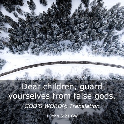 Picture 03 - 1 John 5:21 GW - Dear children, guard yourselves from false - Bible Verse Picture