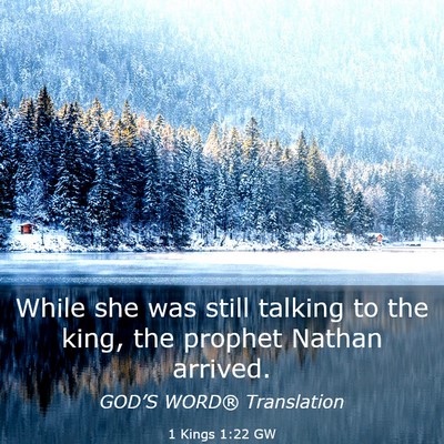 Picture 03 - 1 Kings 1:22 GW - While she was still talking to the king, the - Bible Verse Picture