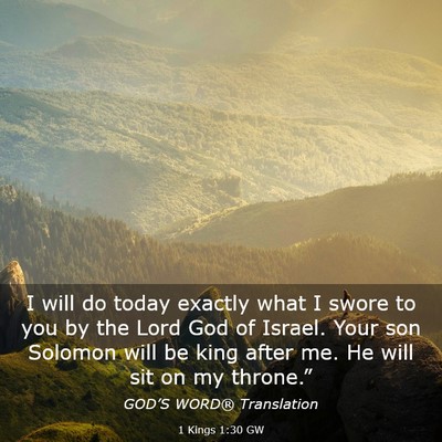 Picture 03 - 1 Kings 1:30 GW - I will do today exactly what I swore to you by - Bible Verse Picture