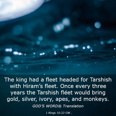 Picture 03 - 1 Kings 10:22 GW - The king had a fleet headed for Tarshish with - Bible Verse Picture