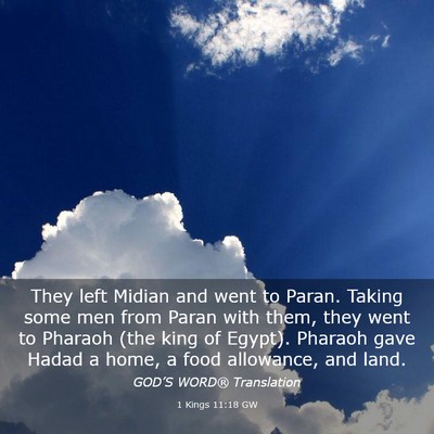 Picture 03 - 1 Kings 11:18 GW - They left Midian and went to Paran. Taking some - Bible Verse Picture