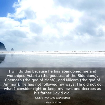 Picture 03 - 1 Kings 11:33 GW - I will do this because he has abandoned me and - Bible Verse Picture