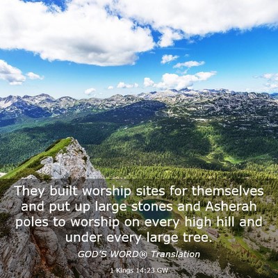 Picture 03 - 1 Kings 14:23 GW - They built worship sites for themselves and put - Bible Verse Picture