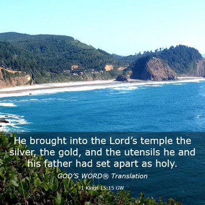 Picture 03 - 1 Kings 15:15 GW - He brought into the Lord’s temple the silver, - Bible Verse Picture