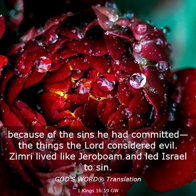 Picture 03 - 1 Kings 16:19 GW - because of the sins he had committed—the things - Bible Verse Picture