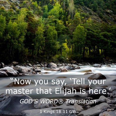 Picture 03 - 1 Kings 18:11 GW - “Now you say, ‘Tell your master that Elijah - Bible Verse Picture