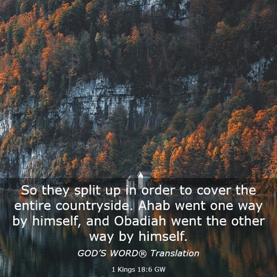Picture 03 - 1 Kings 18:6 GW - So they split up in order to cover the entire - Bible Verse Picture