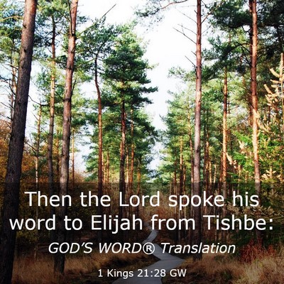 Picture 03 - 1 Kings 21:28 GW - Then the Lord spoke his word to Elijah from - Bible Verse Picture