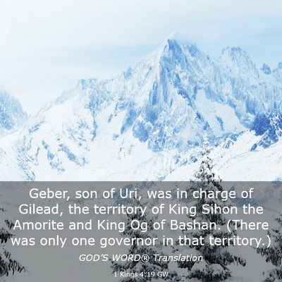 Picture 03 - 1 Kings 4:19 GW - Geber, son of Uri, was in charge of Gilead, the - Bible Verse Picture