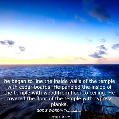 Picture 03 - 1 Kings 6:15 GW - he began to line the inside walls of the temple - Bible Verse Picture