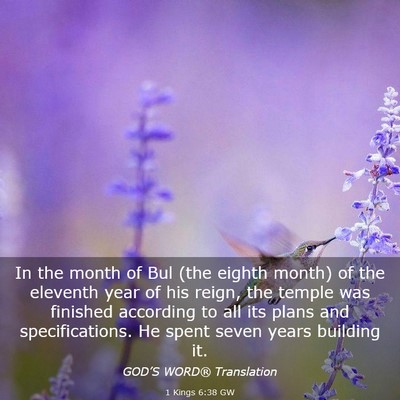 Picture 03 - 1 Kings 6:38 GW - In the month of Bul (the eighth month) of the - Bible Verse Picture