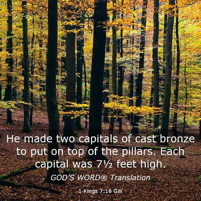 Picture 03 - 1 Kings 7:16 GW - He made two capitals of cast bronze to put on top - Bible Verse Picture