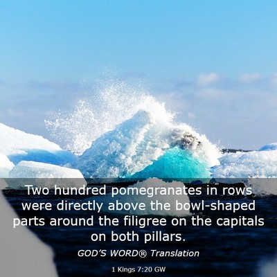 Picture 03 - 1 Kings 7:20 GW - Two hundred pomegranates in rows were directly - Bible Verse Picture