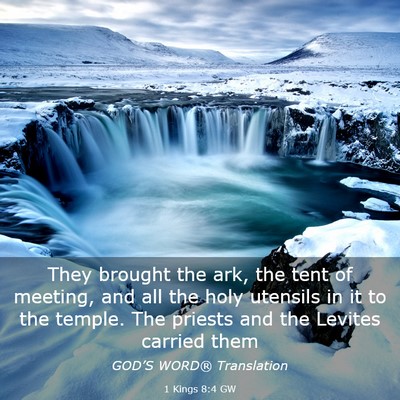 Picture 03 - 1 Kings 8:4 GW - They brought the ark, the tent of meeting, and - Bible Verse Picture
