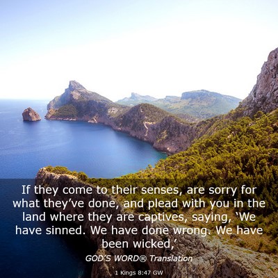 Picture 03 - 1 Kings 8:47 GW - If they come to their senses, are sorry for what - Bible Verse Picture