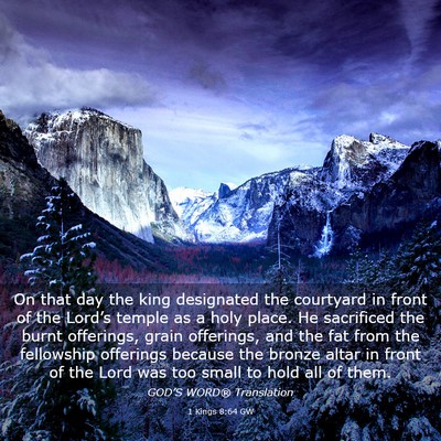 Picture 03 - 1 Kings 8:64 GW - On that day the king designated the courtyard in - Bible Verse Picture