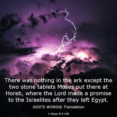 Picture 03 - 1 Kings 8:9 GW - There was nothing in the ark except the two stone - Bible Verse Picture