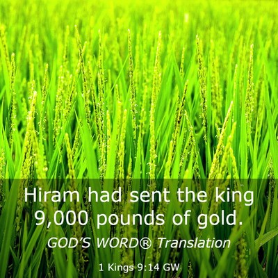 Picture 03 - 1 Kings 9:14 GW - Hiram had sent the king 9,000 pounds of - Bible Verse Picture