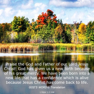 Picture 03 - 1 Peter 1:3 GW - Praise the God and Father of our Lord Jesus - Bible Verse Picture