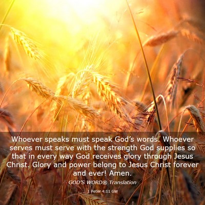 Picture 03 - 1 Peter 4:11 GW - Whoever speaks must speak God’s words. Whoever - Bible Verse Picture
