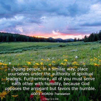 Picture 03 - 1 Peter 5:5 GW - Young people, in a similar way, place yourselves - Bible Verse Picture