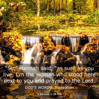 Picture 03 - 1 Samuel 1:26 GW - “Sir,” Hannah said, “as sure as you live, - Bible Verse Picture