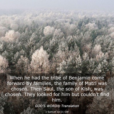Picture 03 - 1 Samuel 10:21 GW - When he had the tribe of Benjamin come forward by - Bible Verse Picture