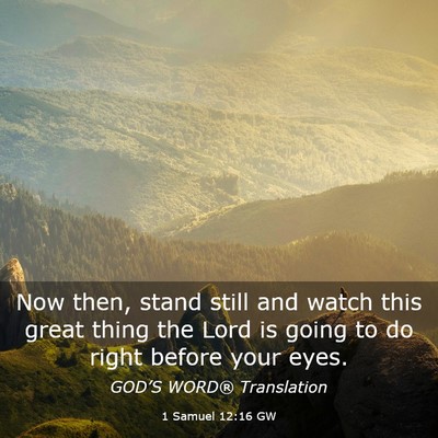 Picture 03 - 1 Samuel 12:16 GW - Now then, stand still and watch this great thing - Bible Verse Picture