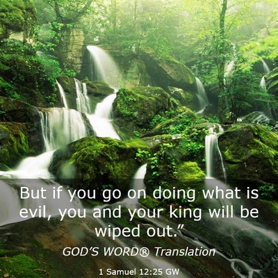 Picture 03 - 1 Samuel 12:25 GW - But if you go on doing what is evil, you and your - Bible Verse Picture