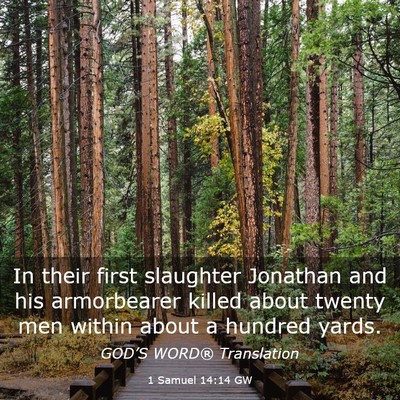 Picture 03 - 1 Samuel 14:14 GW - In their first slaughter Jonathan and his - Bible Verse Picture