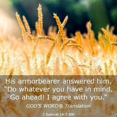 Picture 03 - 1 Samuel 14:7 GW - His armorbearer answered him, “Do whatever you - Bible Verse Picture