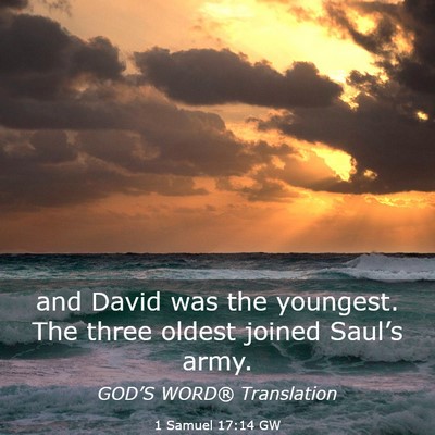 Picture 03 - 1 Samuel 17:14 GW - and David was the youngest. The three oldest - Bible Verse Picture