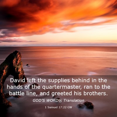 Picture 03 - 1 Samuel 17:22 GW - David left the supplies behind in the hands of - Bible Verse Picture