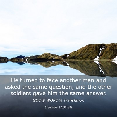 Picture 03 - 1 Samuel 17:30 GW - He turned to face another man and asked the same - Bible Verse Picture