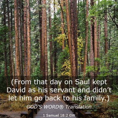 Picture 03 - 1 Samuel 18:2 GW - (From that day on Saul kept David as his servant - Bible Verse Picture