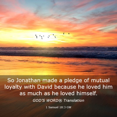 Picture 03 - 1 Samuel 18:3 GW - So Jonathan made a pledge of mutual loyalty with - Bible Verse Picture