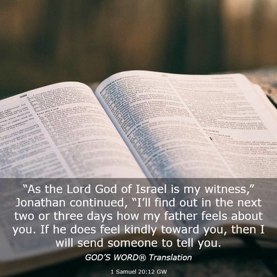 Picture 03 - 1 Samuel 20:12 GW - “As the Lord God of Israel is my witness,” - Bible Verse Picture