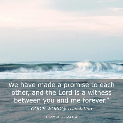 Picture 03 - 1 Samuel 20:23 GW - We have made a promise to each other, and the - Bible Verse Picture